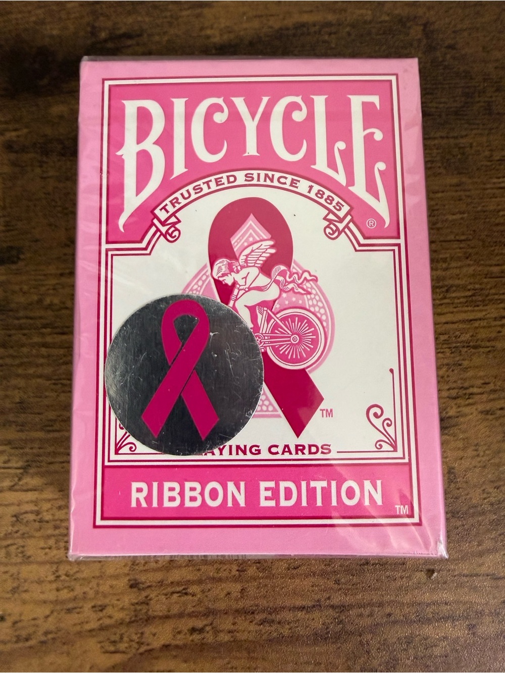 New & Sealed Pink Ribbon Edition Bicycle Playing Card Deck